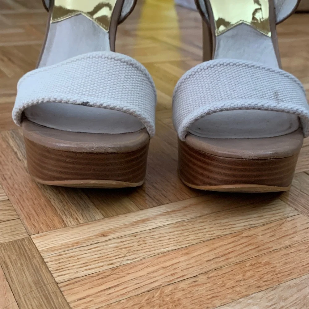 Michael Kors Neutral Platform Block Heel Women’s Size 7.5 - Picture 12 of 14